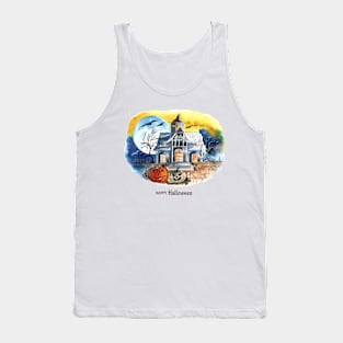 Happy Halloween Cemetery Pumpkin Tank Top